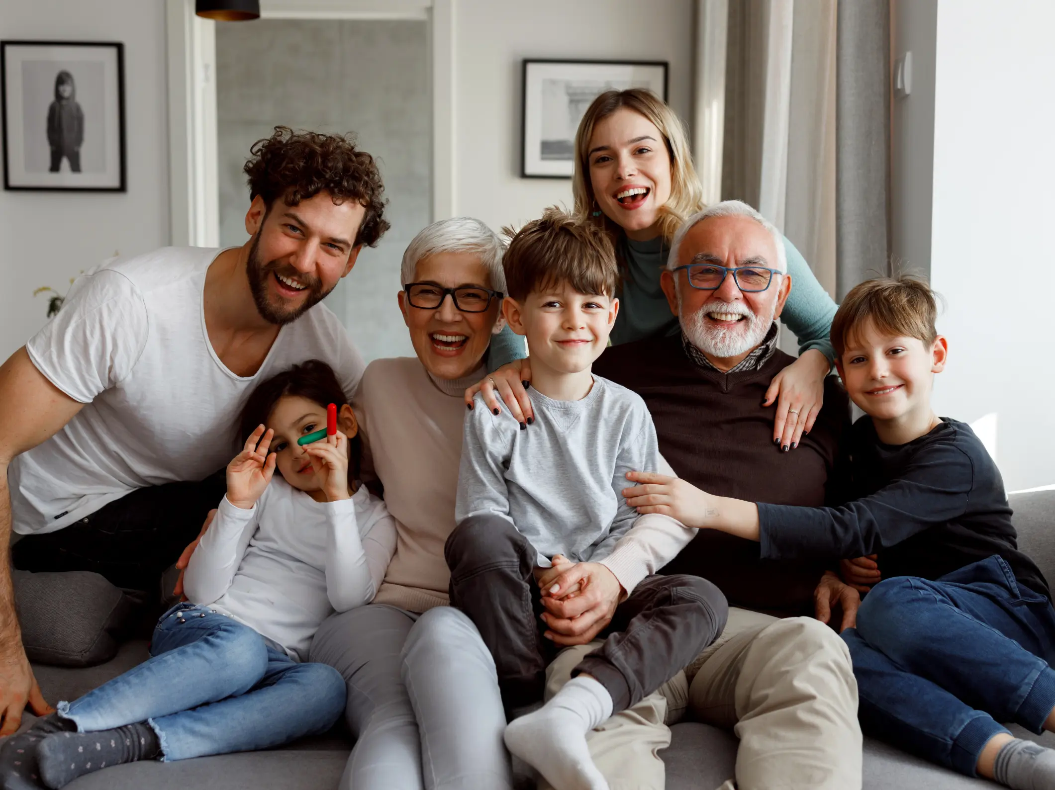 Happy family at home